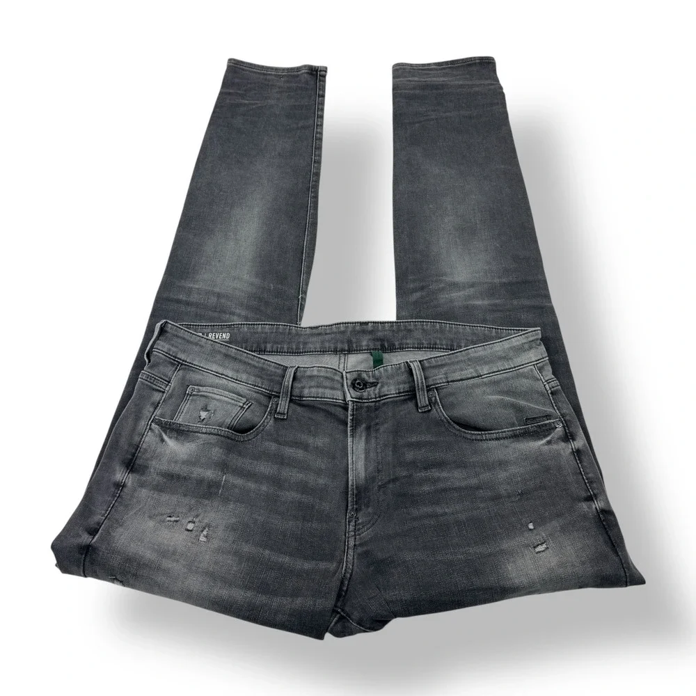 G Star Raw‎ Revend Skinny Fit Distressed Grey Mens Jeans Size 38x35